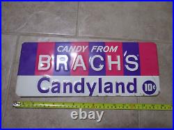 10c ORIGINAL VINTAGE BRACH'S CANDYLAND CANDY METAL STORE SIGN Display Rack Top