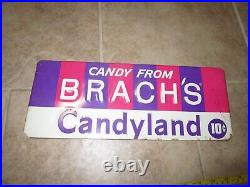 10c ORIGINAL VINTAGE BRACH'S CANDYLAND CANDY METAL STORE SIGN Display Rack Top