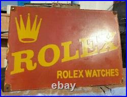 1930's Old Vintage Rare Red Rolex Watches Porcelain Enamel Sign, Collectible