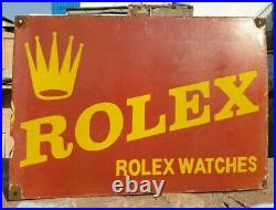 1930's Old Vintage Rare Red Rolex Watches Porcelain Enamel Sign, Collectible