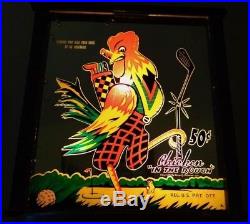 1930s 40s Vtg Fried Chicken In The Rough Restaurant Diner Bar Lighted Sign RARE