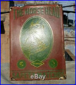 1940 Old Vintage Rare The Horse Head Safety Matches Porcelain Enamel Sign Board
