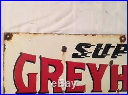 1940's Vintage Porcelain Greyhound Enamel Sign