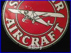 1940's Vintage Porcelain Sinclair Aircraft 2 Sided Enamel Sign