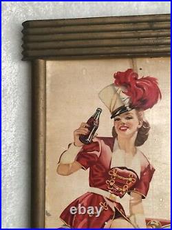 1946, Vintage, ORIGINAL, Coke, Coca-Cola Cardboard Sign in Original Coke frame