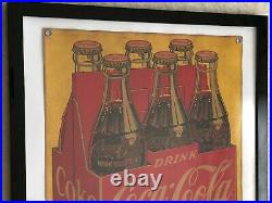 1946 Vintage, ORIGINAL, Coke Coca Cola Single-Sided Hanging Cardboard Sign VG+