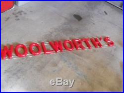 1950, S 1960, S Vintage Woolworths Sign 6 Ft. Awesome