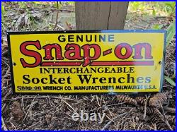 1950'S Vintage Snap-On Tools Porcelain Sign Garage Sign Interchangeable Socket 1950'S Vintage Snap-On Tools Porcelain Sign Garage Sign Interchangeable Socket