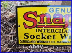 1950'S Vintage Snap-On Tools Porcelain Sign Garage Sign Interchangeable Socket 1950'S Vintage Snap-On Tools Porcelain Sign Garage Sign Interchangeable Socket