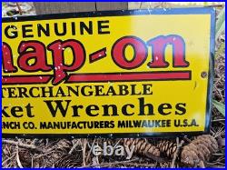 1950'S Vintage Snap-On Tools Porcelain Sign Garage Sign Interchangeable Socket 1950'S Vintage Snap-On Tools Porcelain Sign Garage Sign Interchangeable Socket
