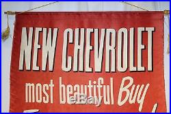 1950s Original Chevrolet Dealership All-Round Advertising Vintage Banner Sign