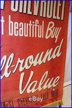 1950s Original Chevrolet Dealership All-Round Advertising Vintage Banner Sign