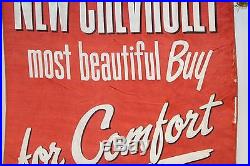 1950s Original Chevrolet Dealership For Comfort Advertising Vintage Banner Sign