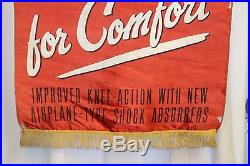 1950s Original Chevrolet Dealership For Comfort Advertising Vintage Banner Sign