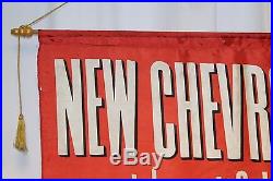 1950s Original Chevrolet DealershipDriving EaseAdvertising Vintage Banner Sign