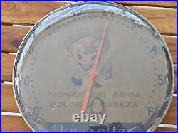 1950s VINTAGE ADVERTISING THERMOMETER / ALKA SELTZER BUBBLE GLASS SIGN
