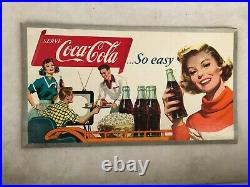1954, Vintage, Original, Scarce Coke Cardboard Sign, So Easy! , EXCELLENT/+
