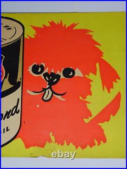 1960s VINTAGE MFA OIL SIGN OIL CAN ADVERTISING SIGN MFA GOLD BOND DOG GRAPHIC