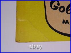 1960s VINTAGE MFA OIL SIGN OIL CAN ADVERTISING SIGN MFA GOLD BOND DOG GRAPHIC