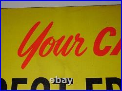 1960s VINTAGE MFA OIL SIGN OIL CAN ADVERTISING SIGN MFA GOLD BOND DOG GRAPHIC