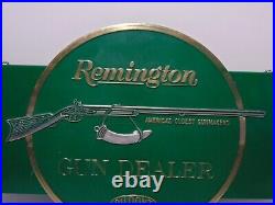 1970s Old Vintage Remington Gun Dealer Graphic Advertising Sign DuPont Sign