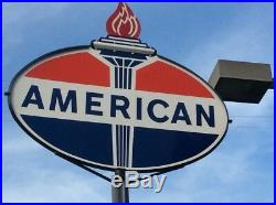 AMERICAN PORCELAIN STANDARD OIL & Gasoline Flame Vintage Sign