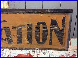 ANTIQUE Vtg 1880s CASH CREAM STATION Wood Trade Sign Dairy Store Advertising