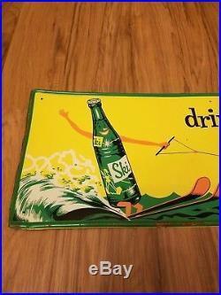 AUTHENTIC Rare Original VINTAGE Metal DRINK SKI SODA SIGN 1960s ... 1960s Soda Advertising