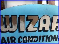 Air Conditioner Sign Wizard Old Double-Sided Vintage 1940's Department Store