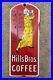 Antique-Hills-Bros-Coffee-Thermometer-Sign-1915-Porcelain-Vintage-01-tqin