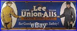 Antique Vintage Brilliant Lee Union-Alls Porcelain Sign