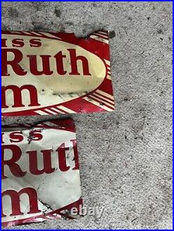 Antique Vintage Curtiss Baby Ruth Gum Metal Advertising Sign 9.75 x 27.5