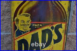Antique / Vintage Dad's Old Fashioned Draft Root Beer Sign Rare