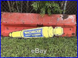 Antique Vintage Old Monroe Shock Absorber Sign. FREE SHIPPING