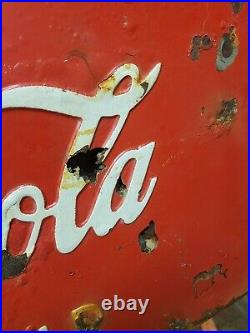 Antique Vintage Original American COCA COLA Coke Sign Red Iconic adverting