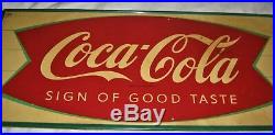 Antique Vintage USA Coca Cola Soda Metal Fish Tail Art Advertising Store Sign Us