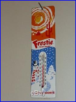 Antqe/Vtg Frostie Root Beer, 4 SEASON FAVORITE, so17 Sign Thermomer, USA 1940s, Org