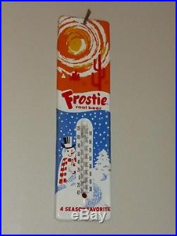 Antqe/Vtg Frostie Root Beer, 4 SEASON FAVORITE, so17 Sign Thermomer, USA 1940s, Org