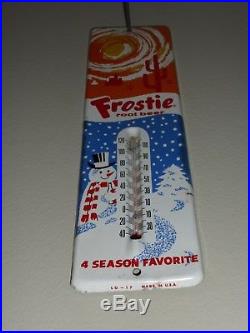 Antqe/Vtg Frostie Root Beer, 4 SEASON FAVORITE, so17 Sign Thermomer, USA 1940s, Org