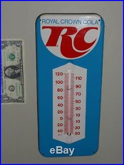 Antqe/Vtg Royal Crown Cola RC, Soda Pop Thermometer Sign, USA, 1950s Org, Near Mint