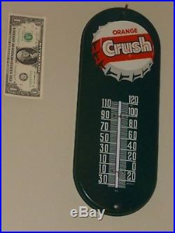 Antqe/Vtg Thermometer Sign, ORANGE CRUSH Soda Pop, N101, Rare, USA, 1930s, Green, Org