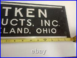 Authentic Original Vintage 16 Aitken Products Metal Sign Plaque Cast Aluminum