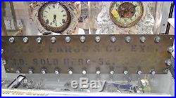 Authentic Vintage Brass withGlass Reflectors Wells Fargo Exp Money Order Sign RARE