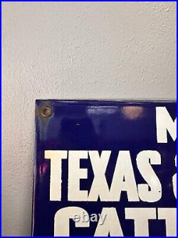 Authentic Vintage Texas & Southwest Cattle Raisers Association Enameled Sign