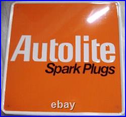 Autolite Spark Plug Sign Authentic Embossed OriginalNOS Vintage Documented