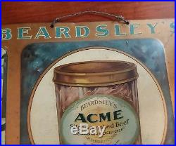 BEARDSLEY'S Vintage tin sign, ACME SLICED BEEF