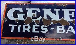 Big Old Vintage Porcelain General Tires Batteries Advertising Store Display Sign