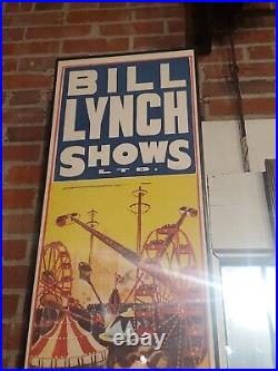 C. 1940s Original Vintage Litho Poster Bill Lynch Circus Show Sign Globe Framed