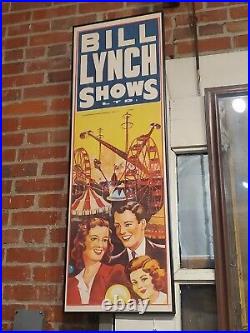 C. 1940s Original Vintage Litho Poster Bill Lynch Circus Show Sign Globe Framed