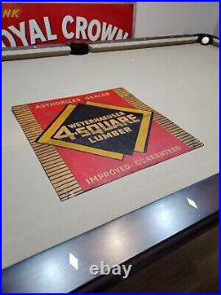 C. 1940s Original Vintage Weyerhaeuser 4 Square Lumber Sign Metal Dealer Home Gas